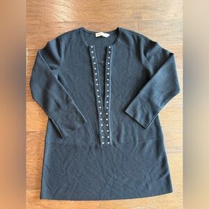 Tory Burch Women’s Merino Wool Studded Pullover Sweater Black Size M
